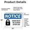 Signmission Door Must Be Locked After Use Sign With Symbol, 24 in W x Rectangle, Vinyl Decal OS-2PACK-NS-D-1824-L-11500 - alternate 2
